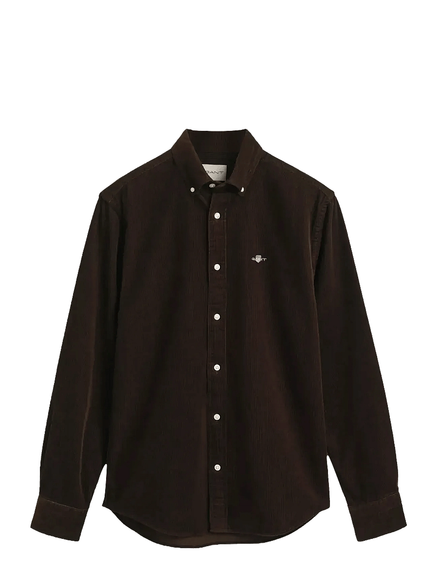Gant - REG CORDUROY SHIRT - cordhemden - rich brown - 0