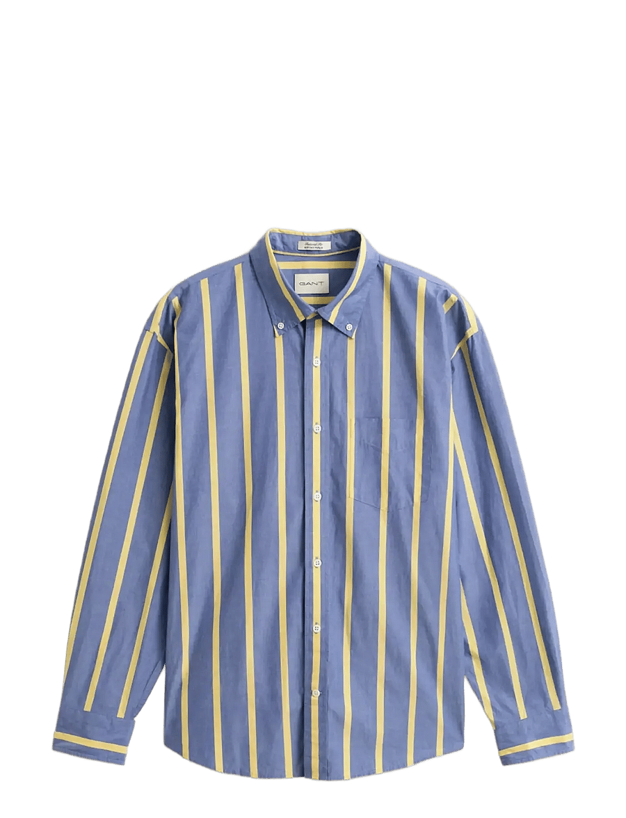 Gant - REL HERITAGE POPLIN STRIPE SHIRT - stribede skjorter - college blue - 1