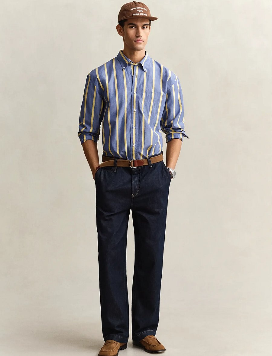 Gant - REL HERITAGE POPLIN STRIPE SHIRT - chemises à rayures - college blue - 4