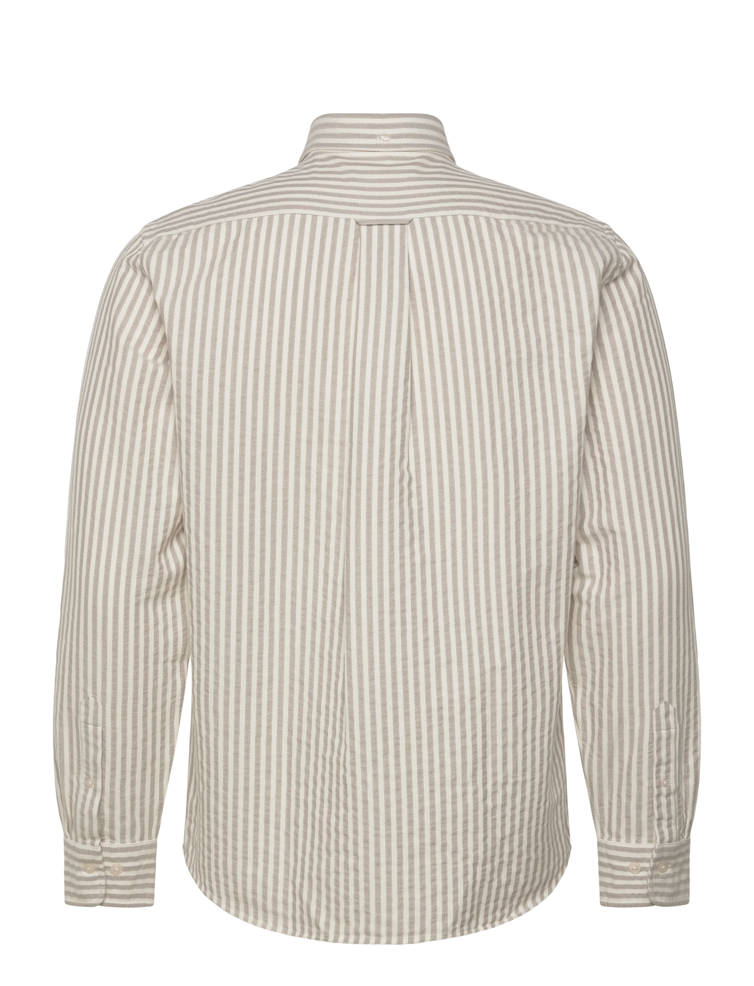 Gant - REG TEXTURE STRIPE SHIRT - randiga skjortor - light taupe - 2