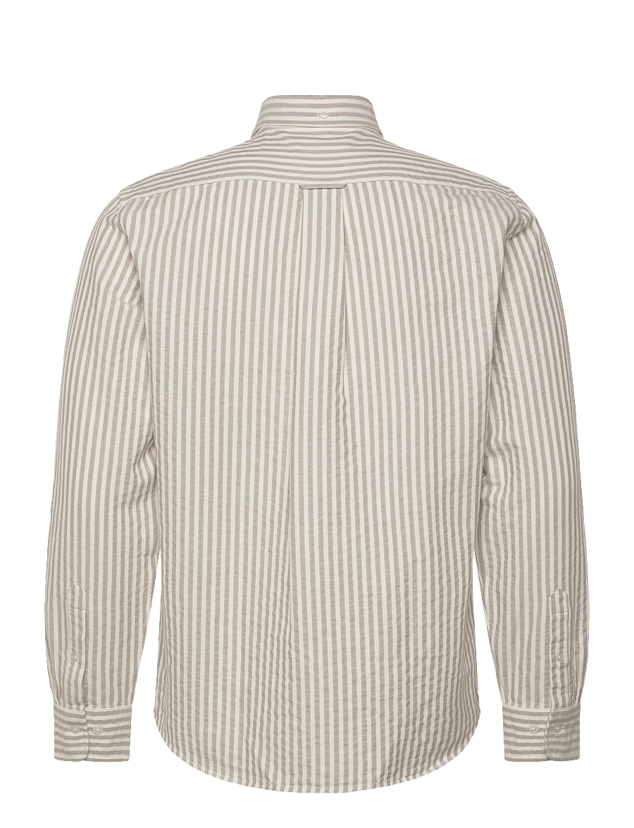 Gant - REG TEXTURE STRIPE SHIRT - gestreifte hemden - light taupe - 2