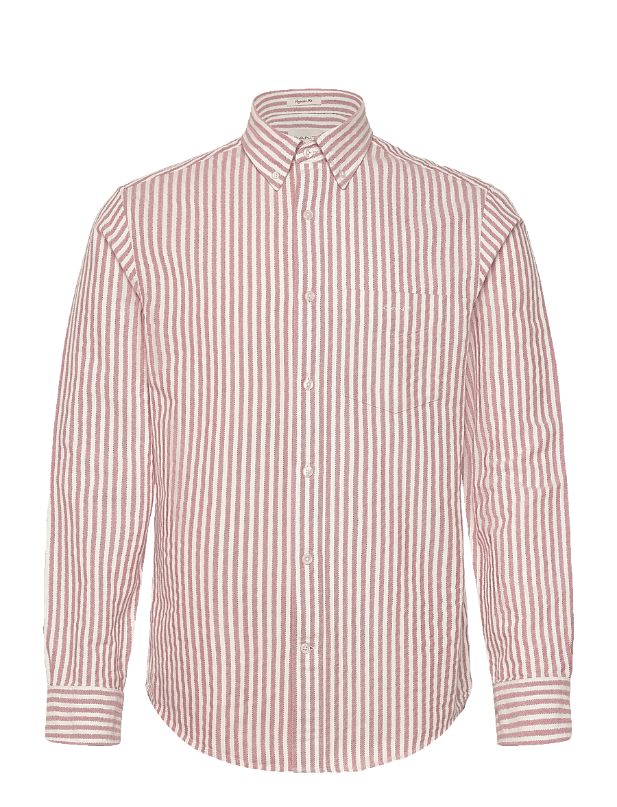 Gant - REG TEXTURE STRIPE SHIRT - gestreifte hemden - rose red - 1