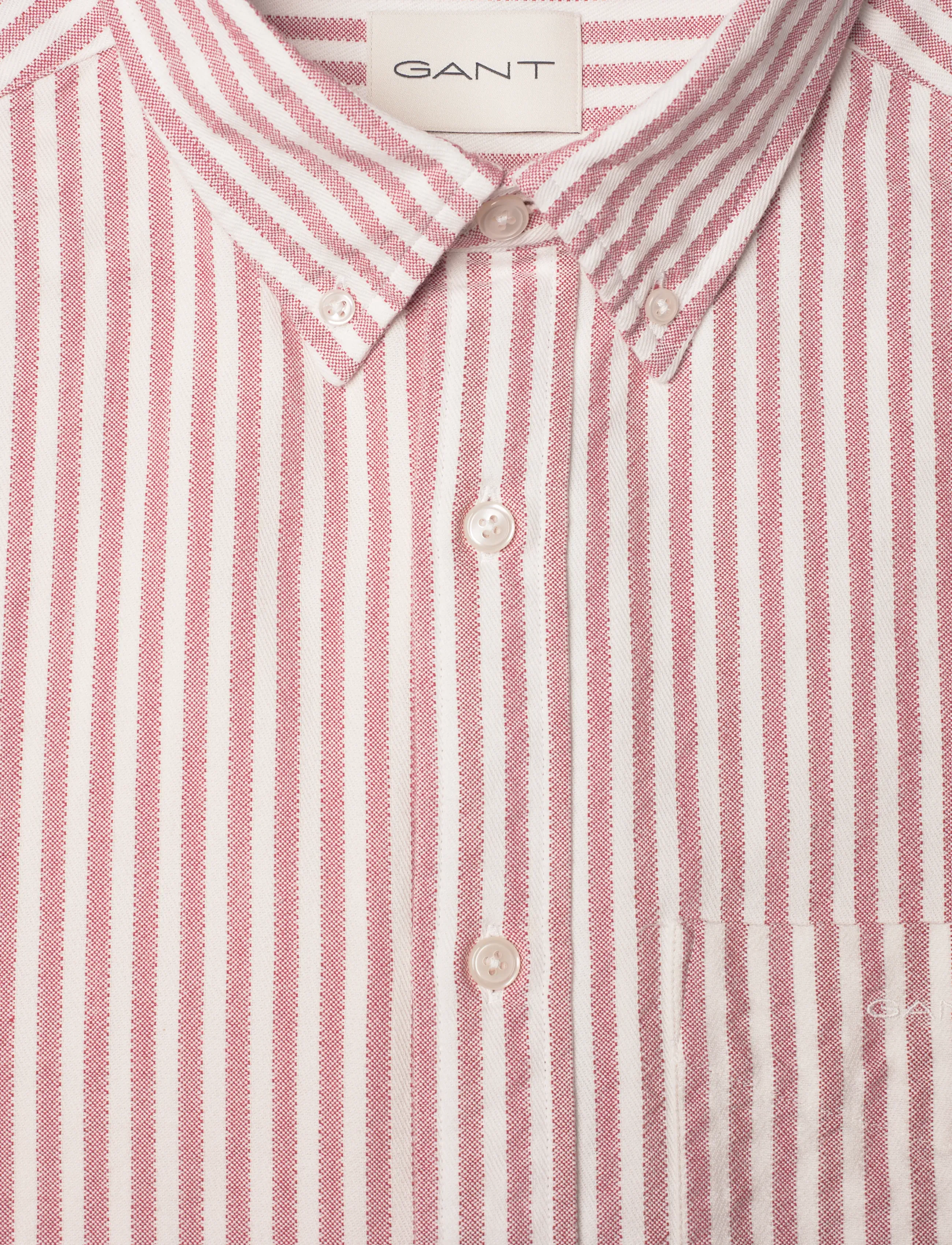 Gant - REG TEXTURE STRIPE SHIRT - randiga skjortor - rose red - 5
