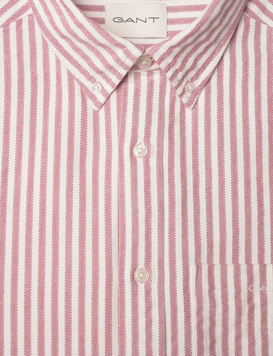 Gant - REG TEXTURE STRIPE SHIRT - gestreifte hemden - rose red - 5