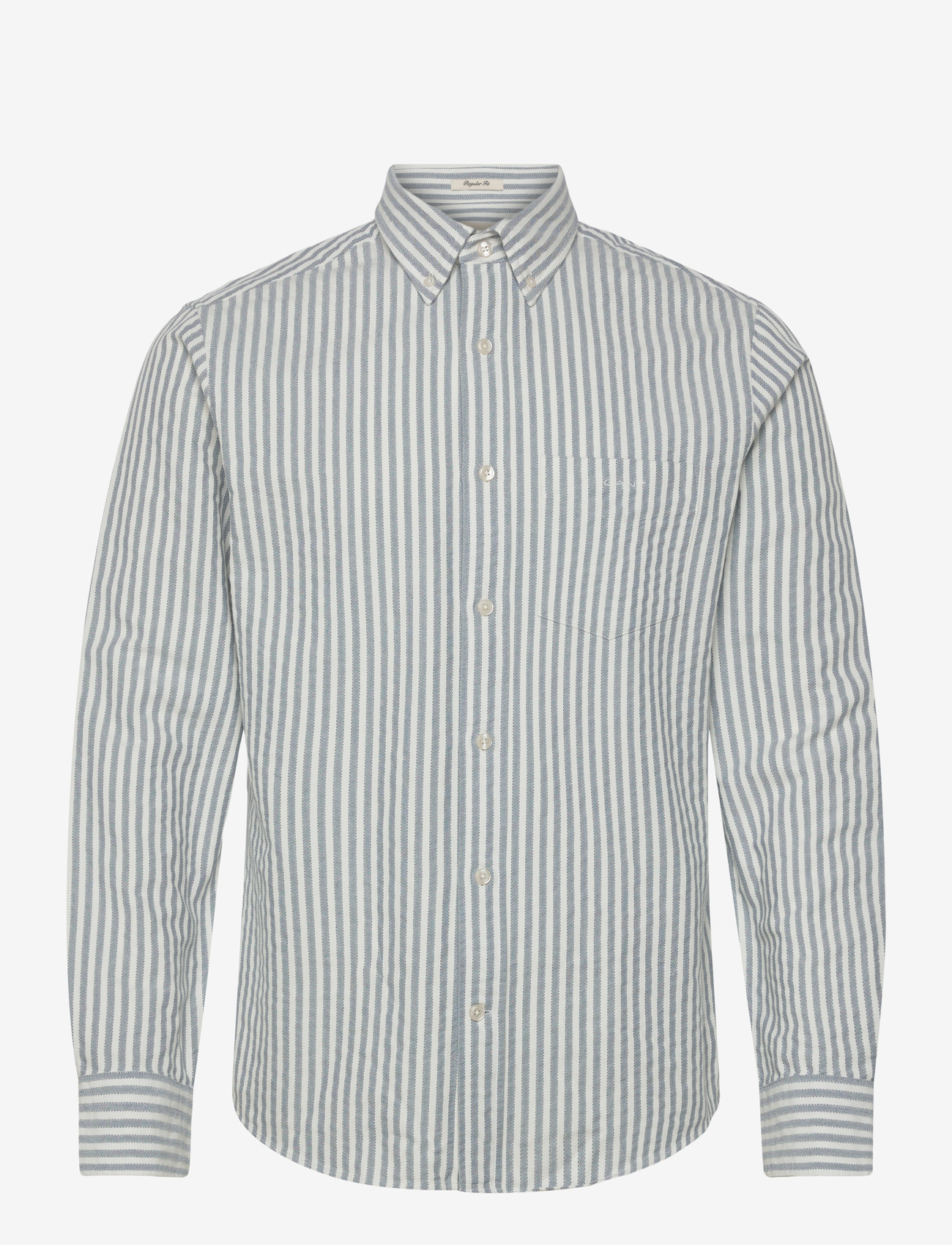 GANT - REG TEXTURE STRIPE SHIRT - stribede skjorter - vintage blue - 0