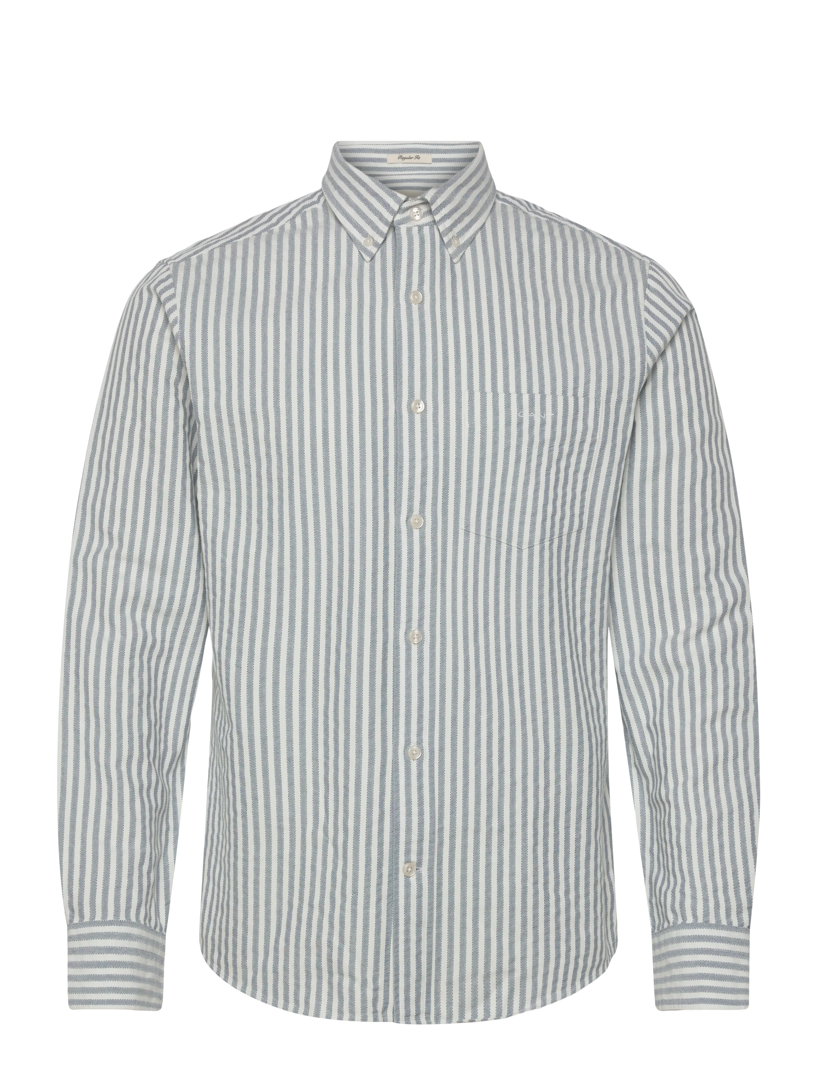 Gant REG TEXTURE STRIPE SHIRT - Skjorter - VINTAGE BLUE / white