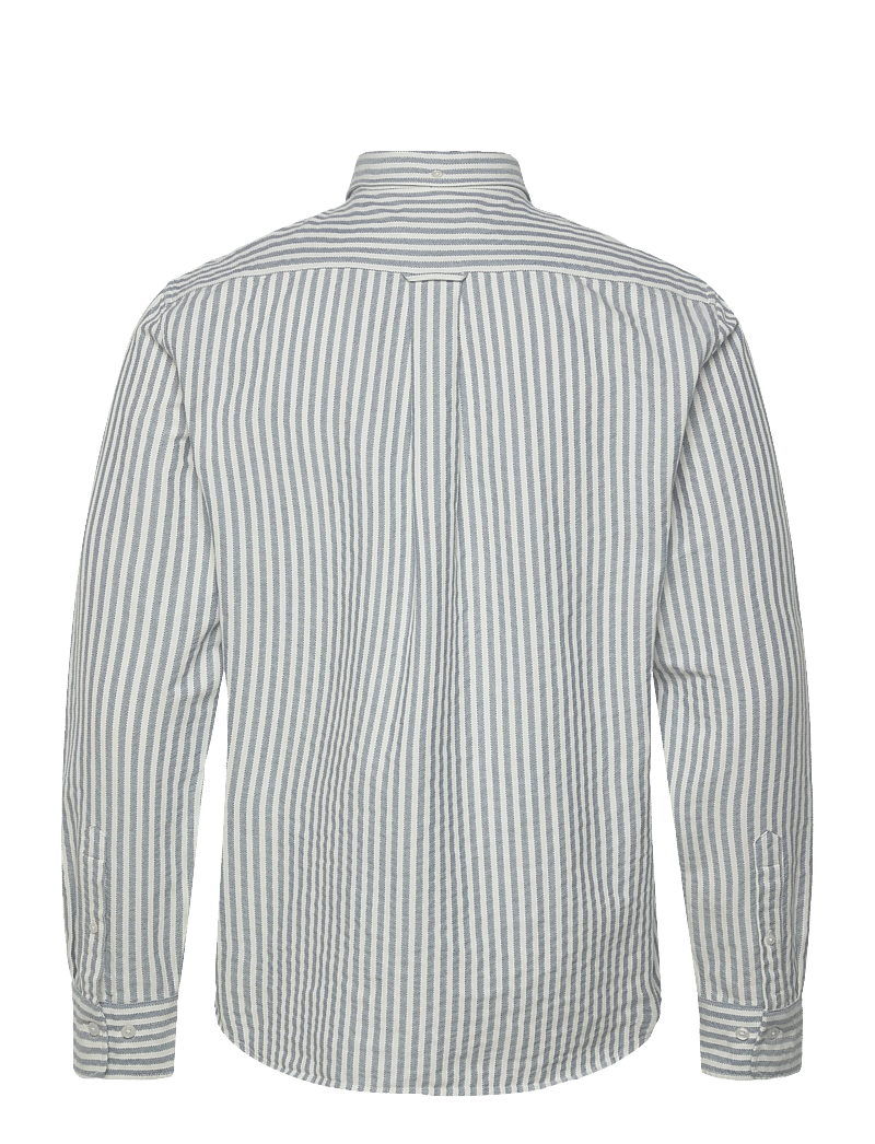 GANT - REG TEXTURE STRIPE SHIRT - stribede skjorter - vintage blue - 1