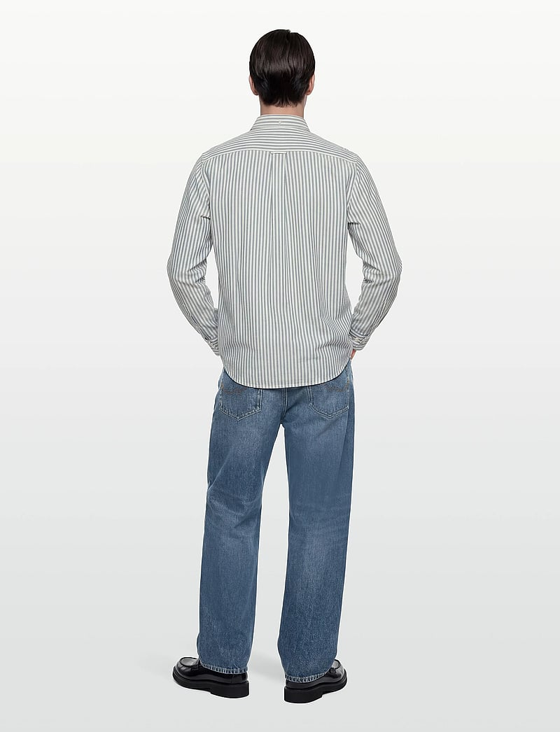 Gant - REG TEXTURE STRIPE SHIRT - gestreifte hemden - vintage blue - 4