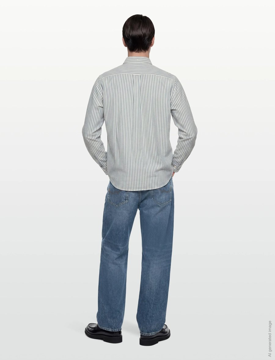 Gant - REG TEXTURE STRIPE SHIRT - chemises à rayures - vintage blue - 4