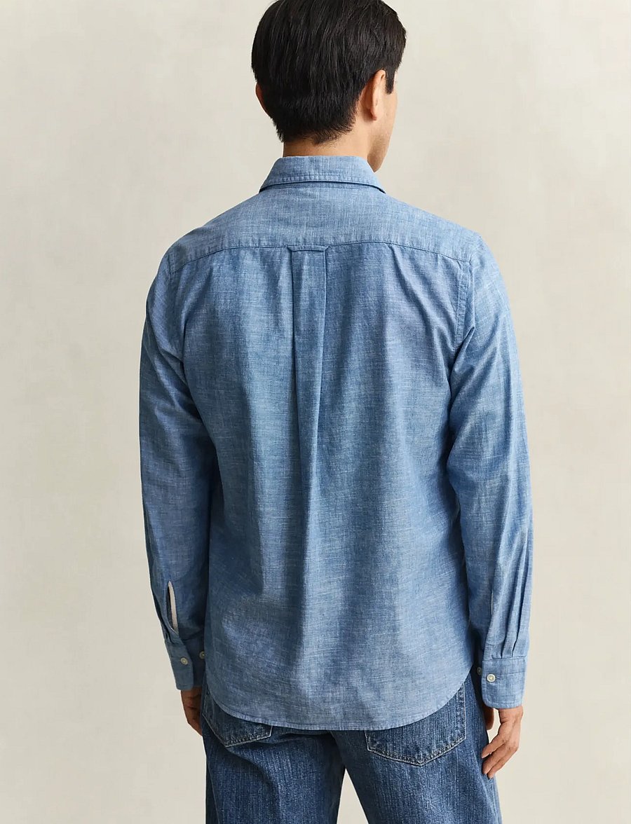 Gant - REG CHAMBRAY SHIRT - casual skjortor - vintage blue - 3