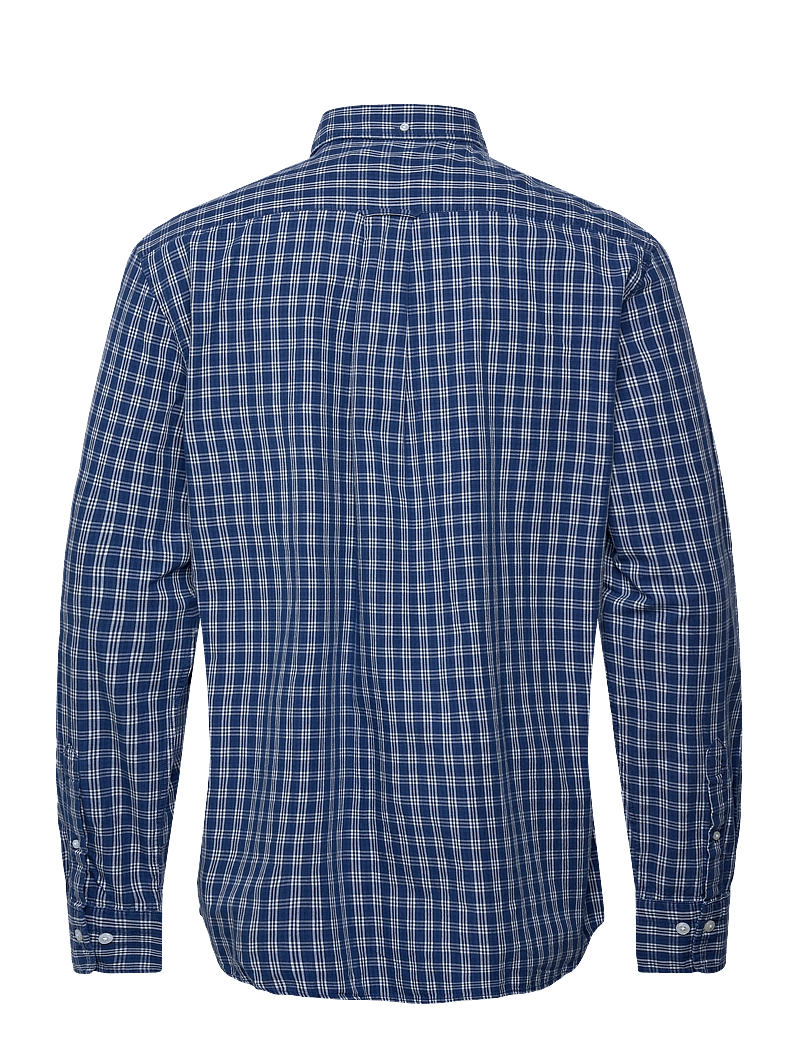 GANT - REG INDIGO CHECK SHIRT - basic skjortor - indigo - 2