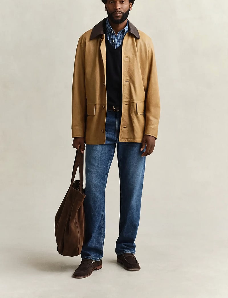 GANT - REG INDIGO CHECK SHIRT - basic skjortor - indigo - 5