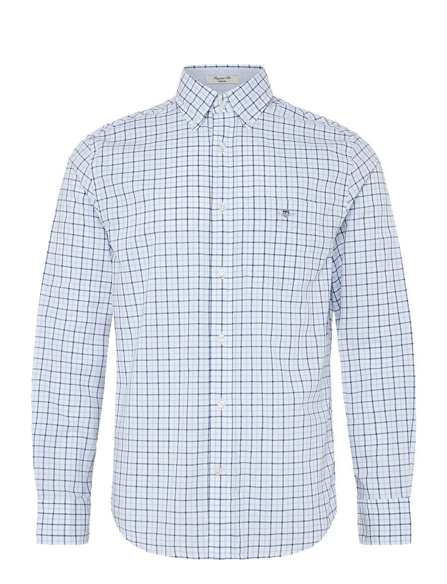 Gant - REG CLASSIC POPLIN CHECK - karierte hemden - sky blue - 1