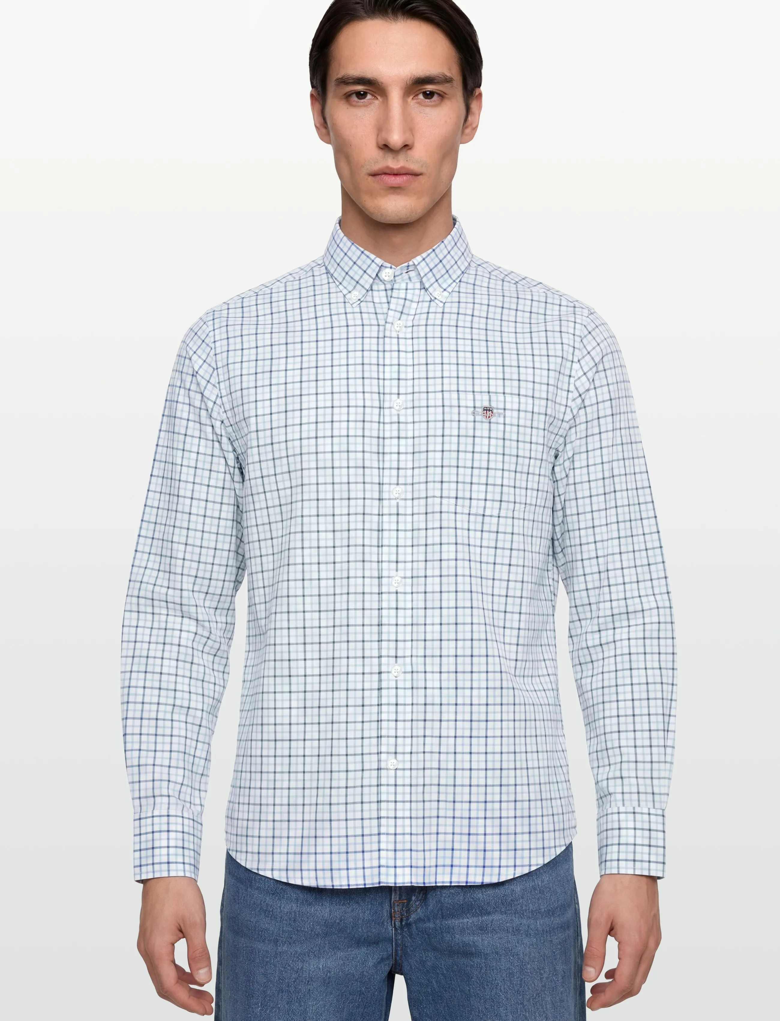 Gant - REG CLASSIC POPLIN CHECK - sky blue - 3