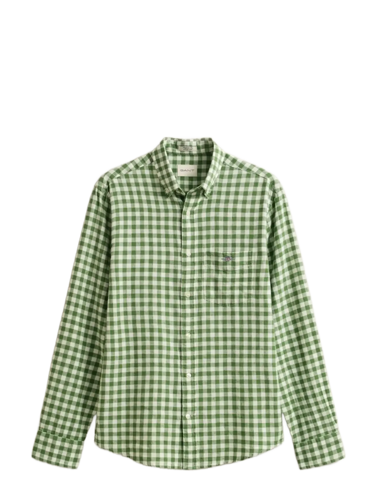 GANT Reg Baumwolle Linen Gingham Shirt Grün - M - Herren