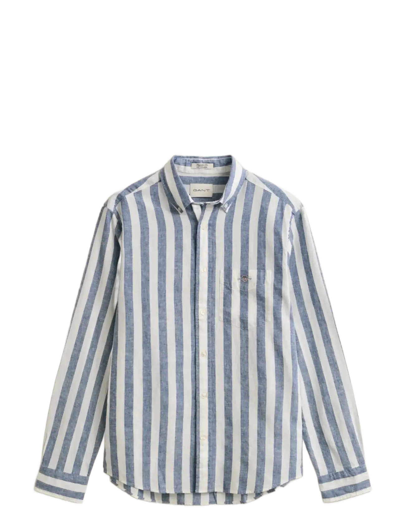 Gant REG COTTON LINEN STRIPE SHIRT - GANT - VINTAGE BLUE / blue
