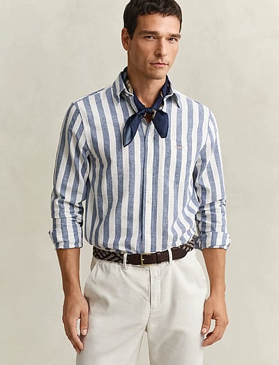 Reg Cotton Linen Stripe Shirt - Casual