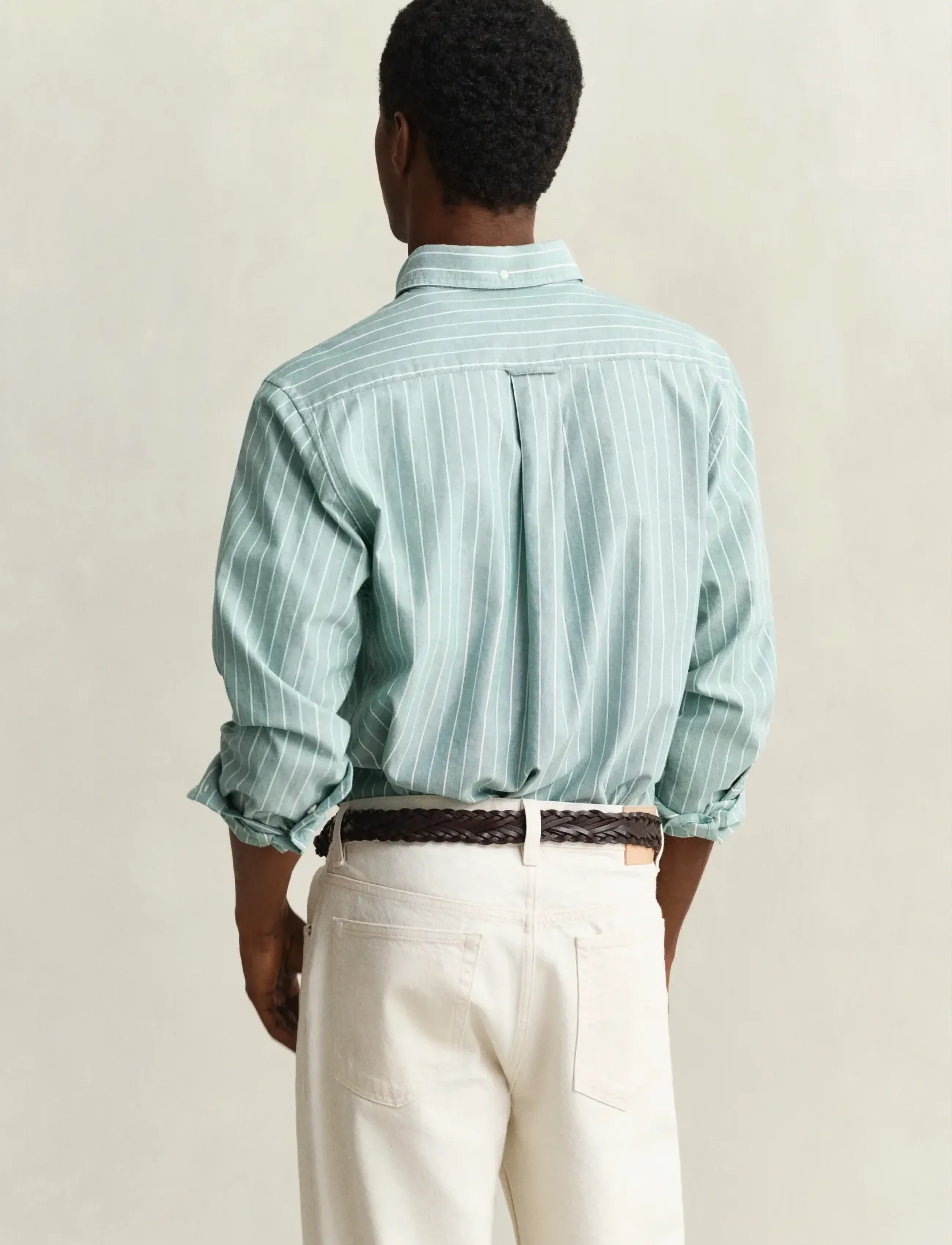 Gant - REG CLASSIC OXFORD STRIPE SHIRT - randiga skjortor - botanical hue - 3