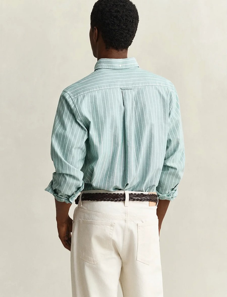 Gant - REG CLASSIC OXFORD STRIPE SHIRT - randiga skjortor - botanical hue - 3