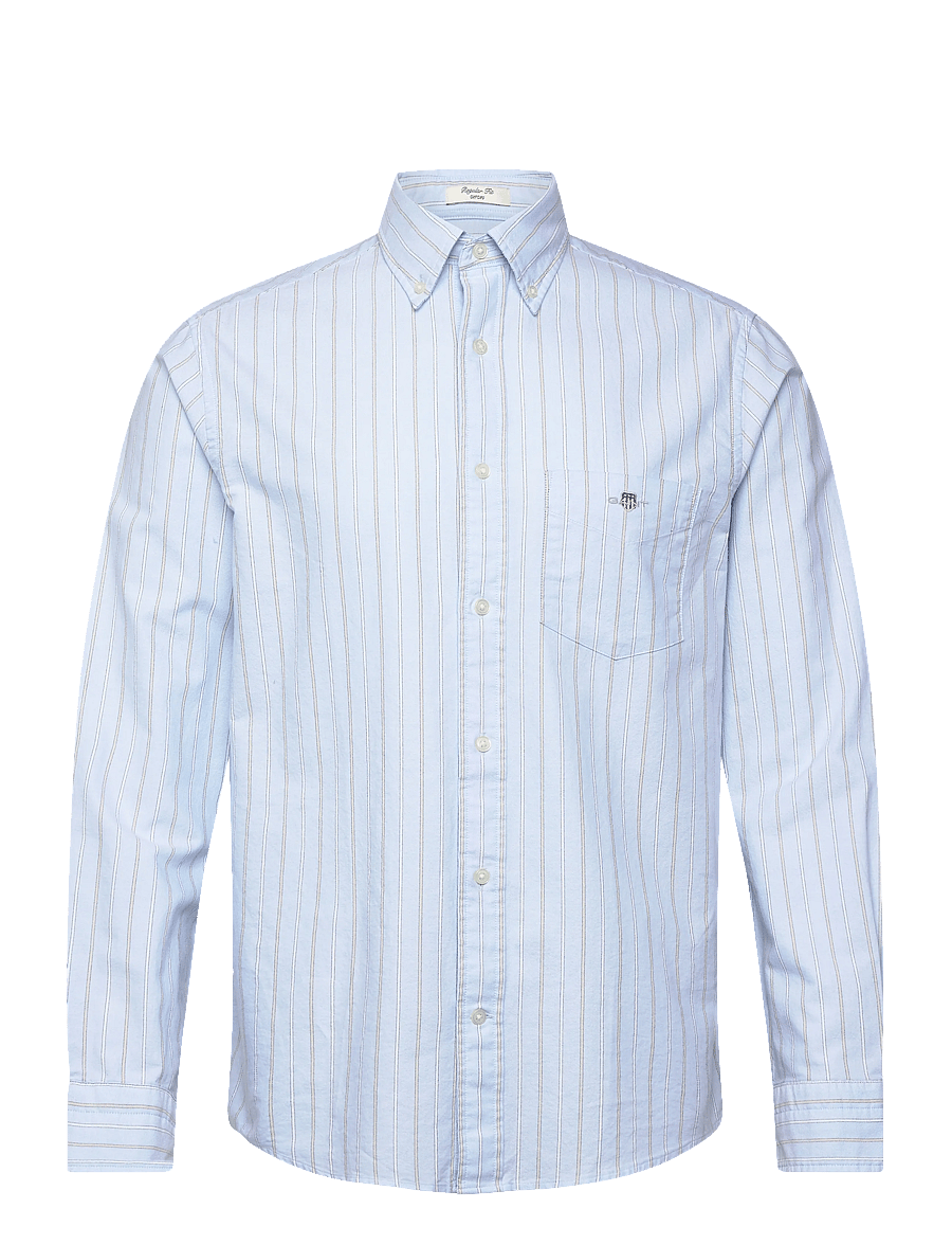 Gant - REG CLASSIC OXFORD STRIPE SHIRT - stribede skjorter - sky blue - 1