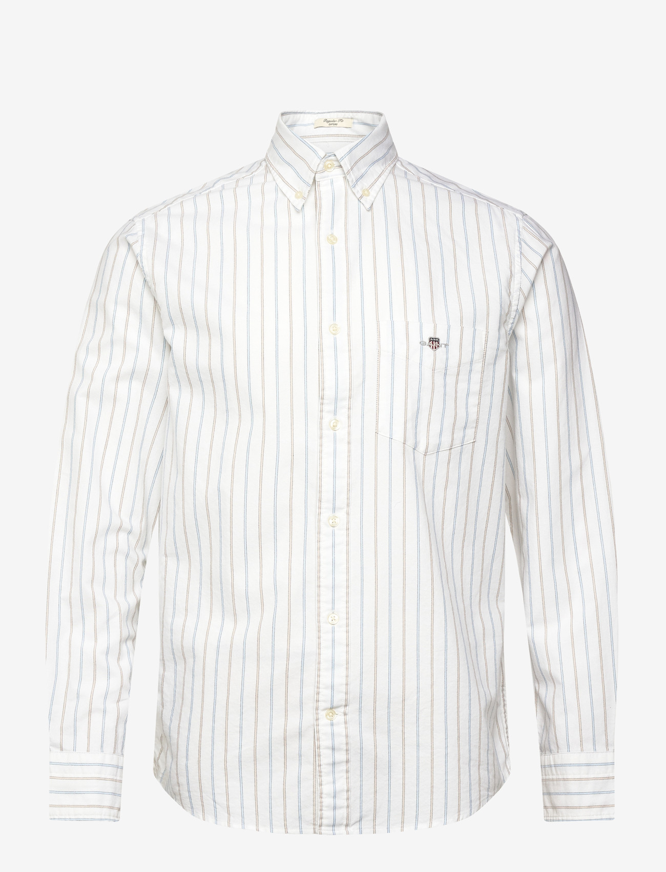 GANT - REG CLASSIC OXFORD STRIPE SHIRT - tavalised t-särgid - white - 1