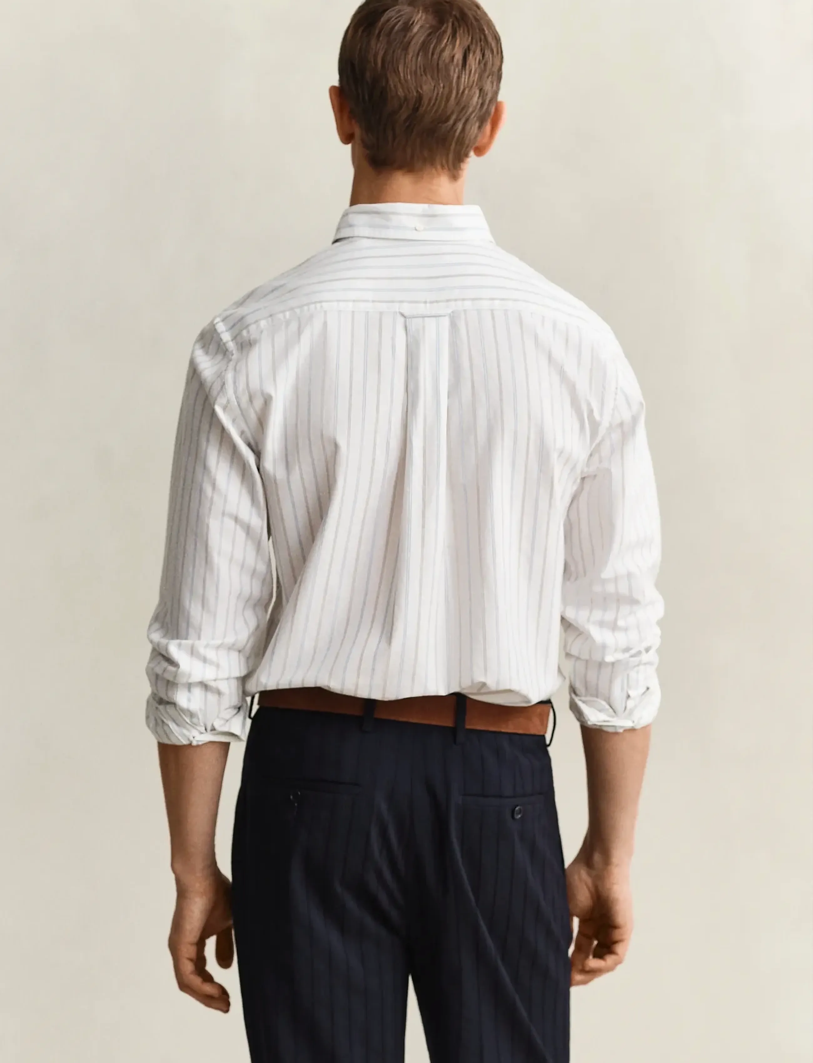 Gant - REG CLASSIC OXFORD STRIPE SHIRT - striped shirts - white - 3