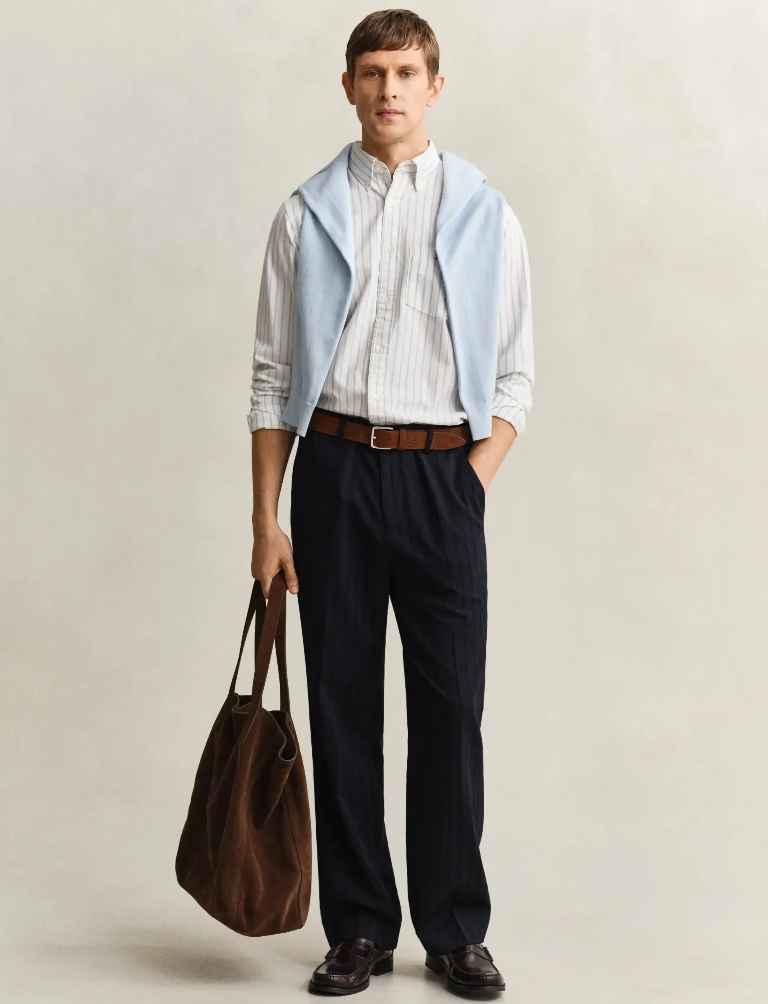 Gant - REG CLASSIC OXFORD STRIPE SHIRT - striped shirts - white - 5