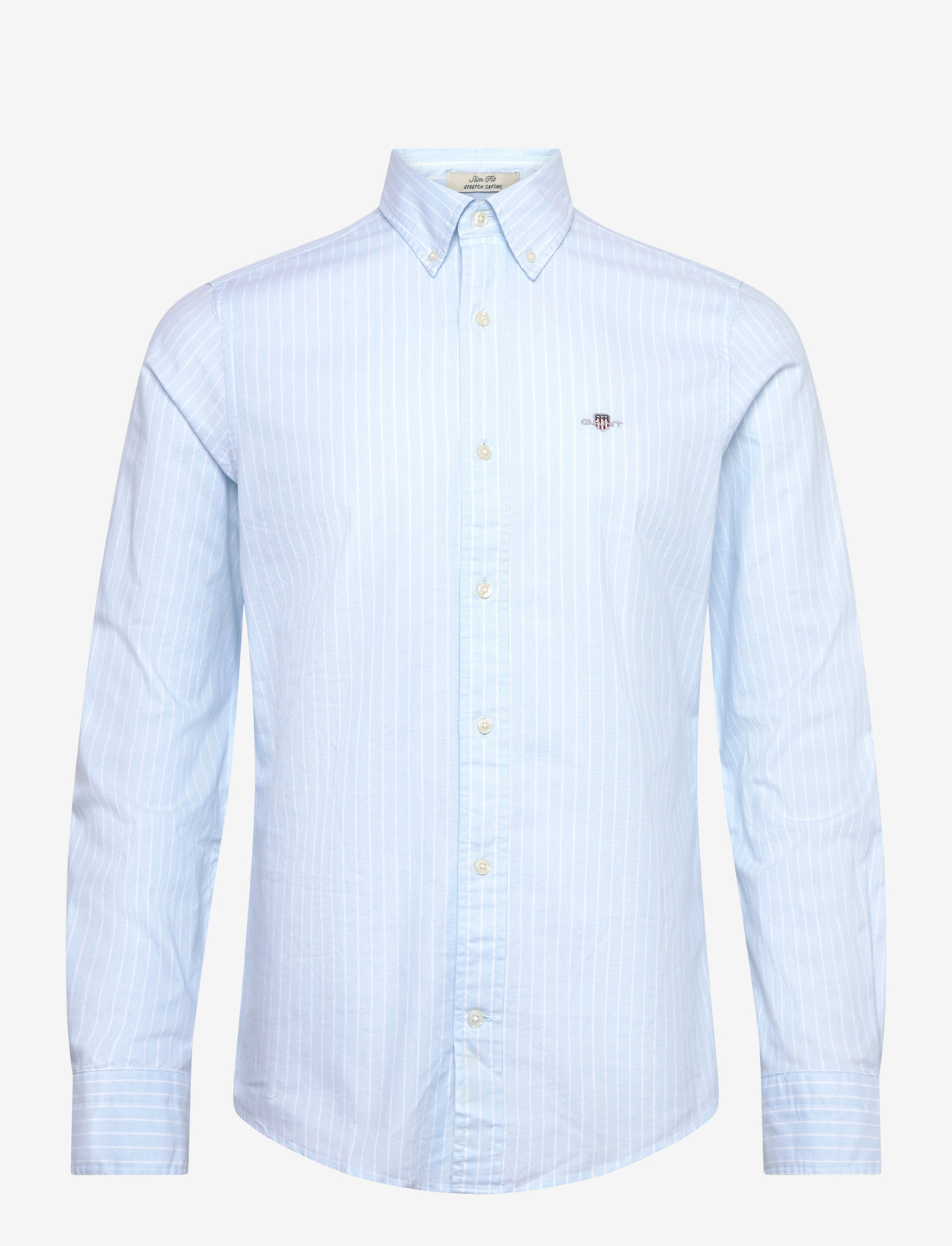 GANT - SLIM OXFORD STRETCH STRIPE SHIRT - stribede skjorter - sky blue - 0
