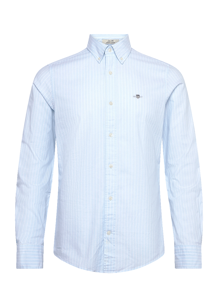 Gant - SLIM OXFORD STRETCH STRIPE SHIRT - gestreifte hemden - sky blue - 1