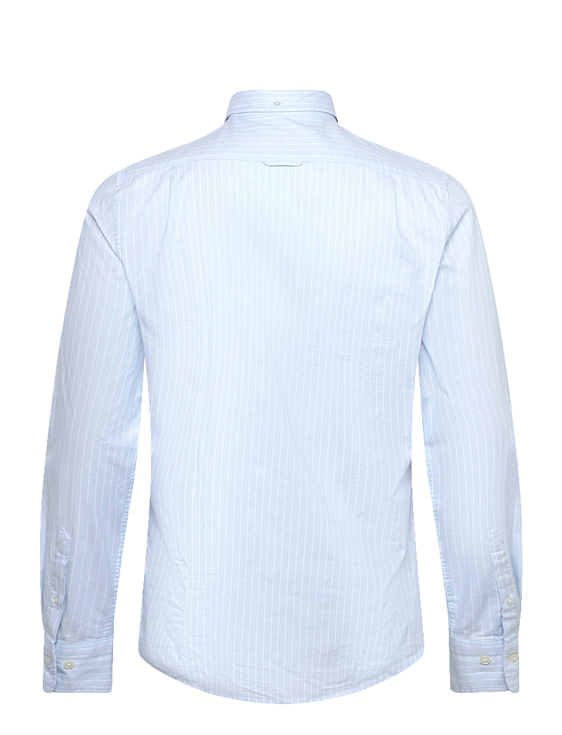 GANT - SLIM OXFORD STRETCH STRIPE SHIRT - stribede skjorter - sky blue - 1