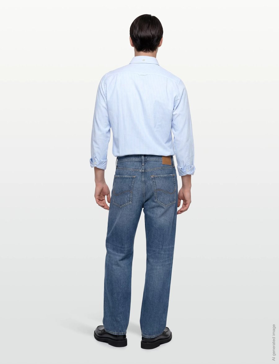 Gant - SLIM OXFORD STRETCH STRIPE SHIRT - gestreifte hemden - sky blue - 4