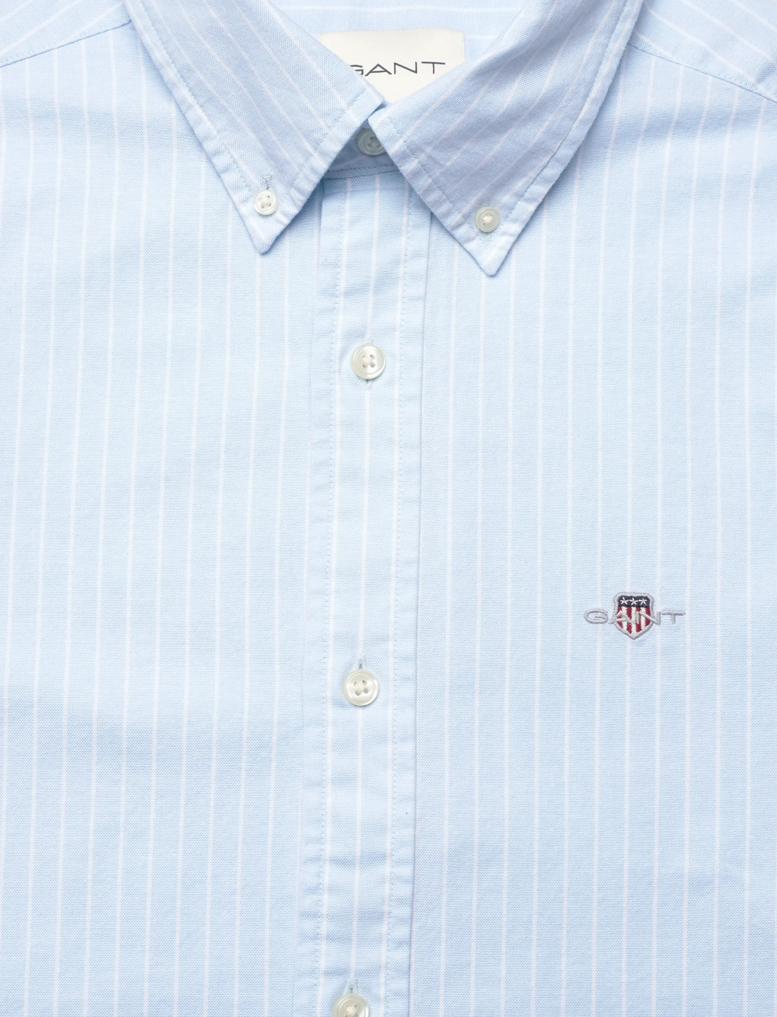 Gant - SLIM OXFORD STRETCH STRIPE SHIRT - stribede skjorter - sky blue - 5