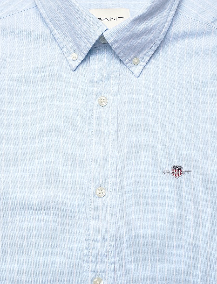 Gant - SLIM OXFORD STRETCH STRIPE SHIRT - gestreifte hemden - sky blue - 5