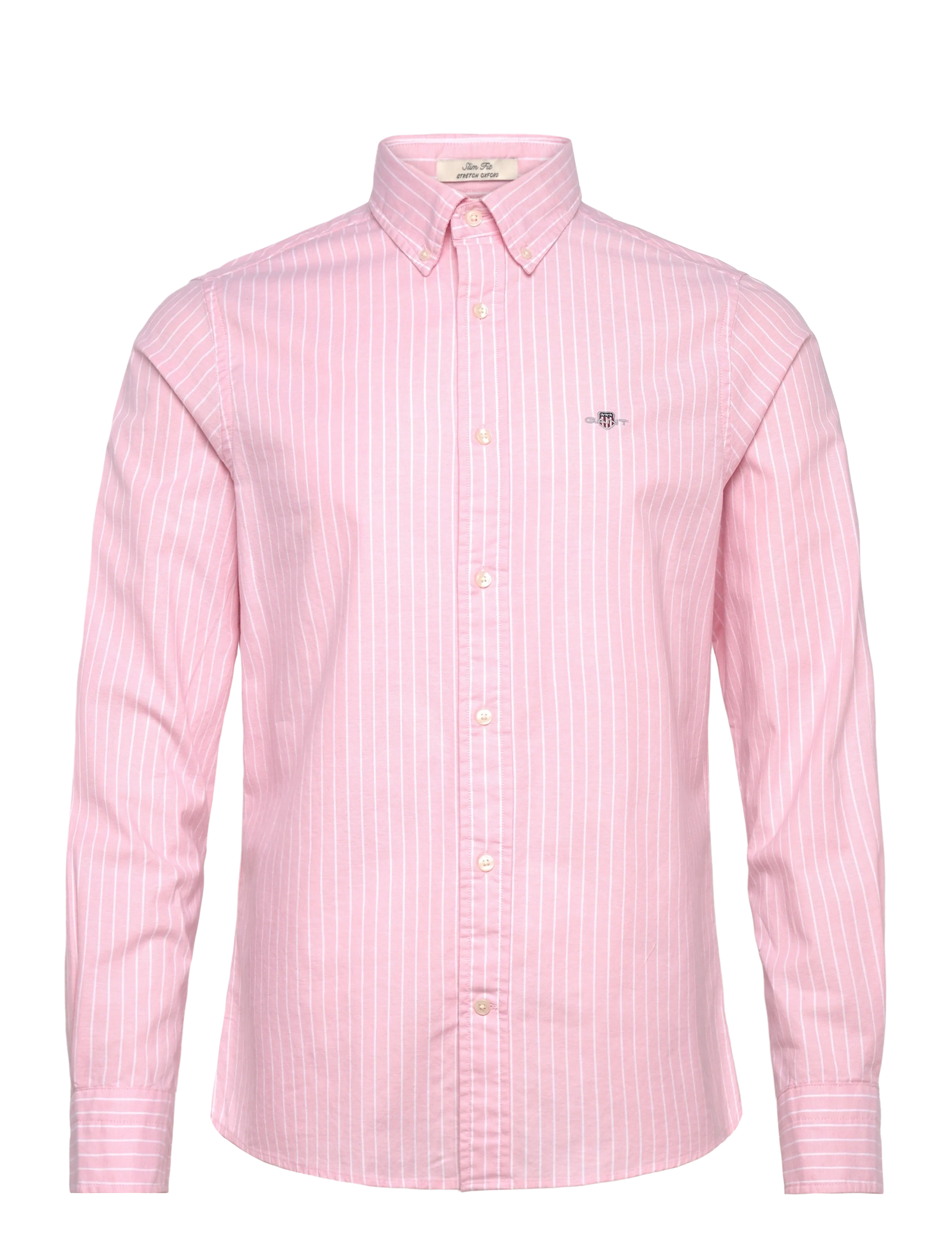 Gant SLIM OXFORD STRETCH STRIPE SHIRT - Skjorter - WASHED PINK / pink/rose