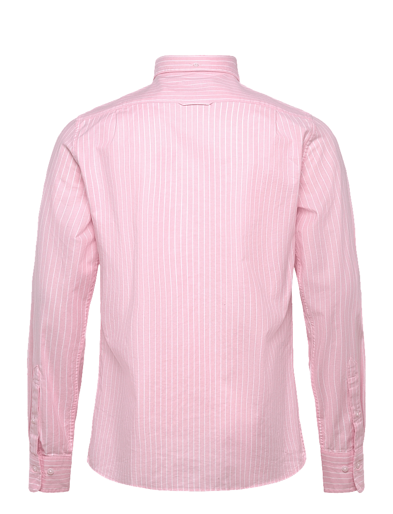GANT - SLIM OXFORD STRETCH STRIPE SHIRT - stribede skjorter - washed pink - 1
