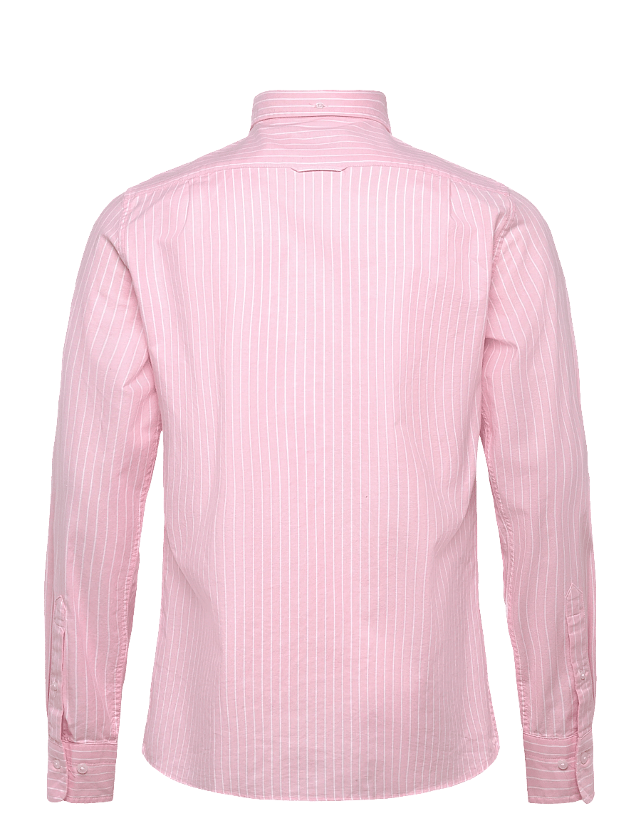 Gant - SLIM OXFORD STRETCH STRIPE SHIRT - randiga skjortor - washed pink - 2