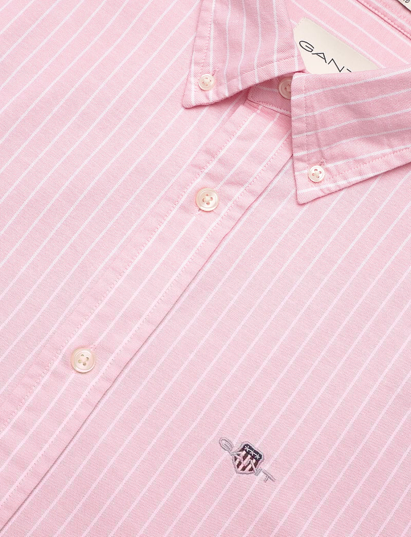 GANT - SLIM OXFORD STRETCH STRIPE SHIRT - stribede skjorter - washed pink - 3