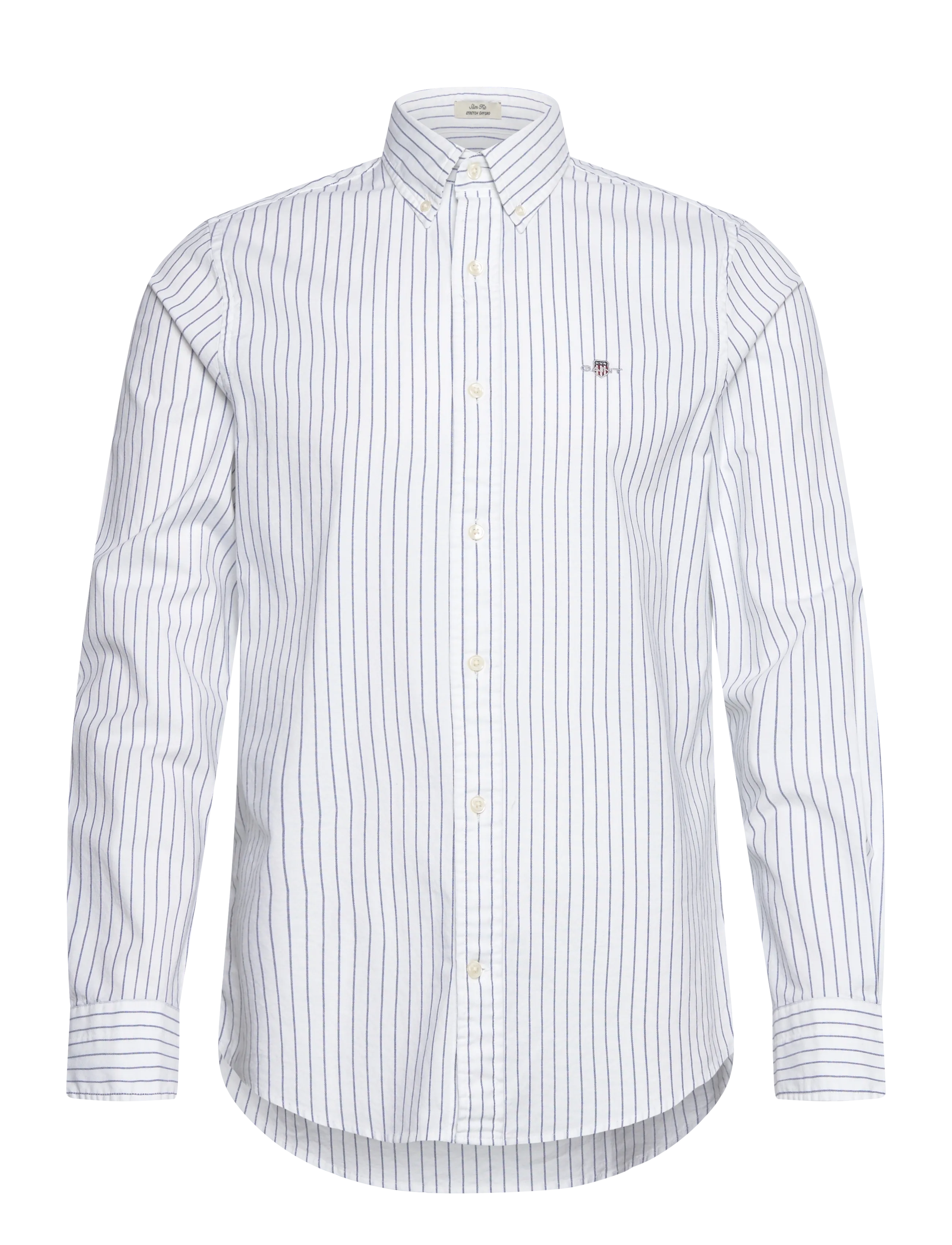 GANT SLIM OXFORD STRETCH STRIPE SHIRT - Preppy - WHITE / white