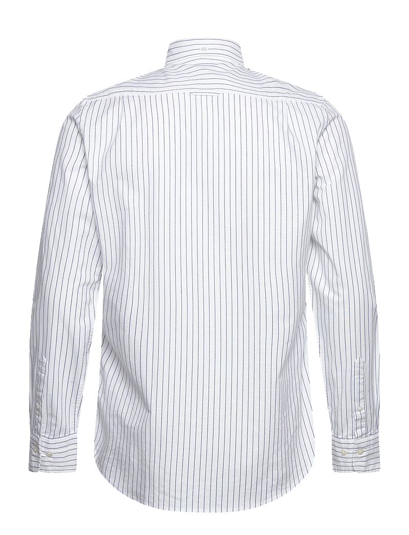 GANT - SLIM OXFORD STRETCH STRIPE SHIRT - randiga skjortor - white - 1