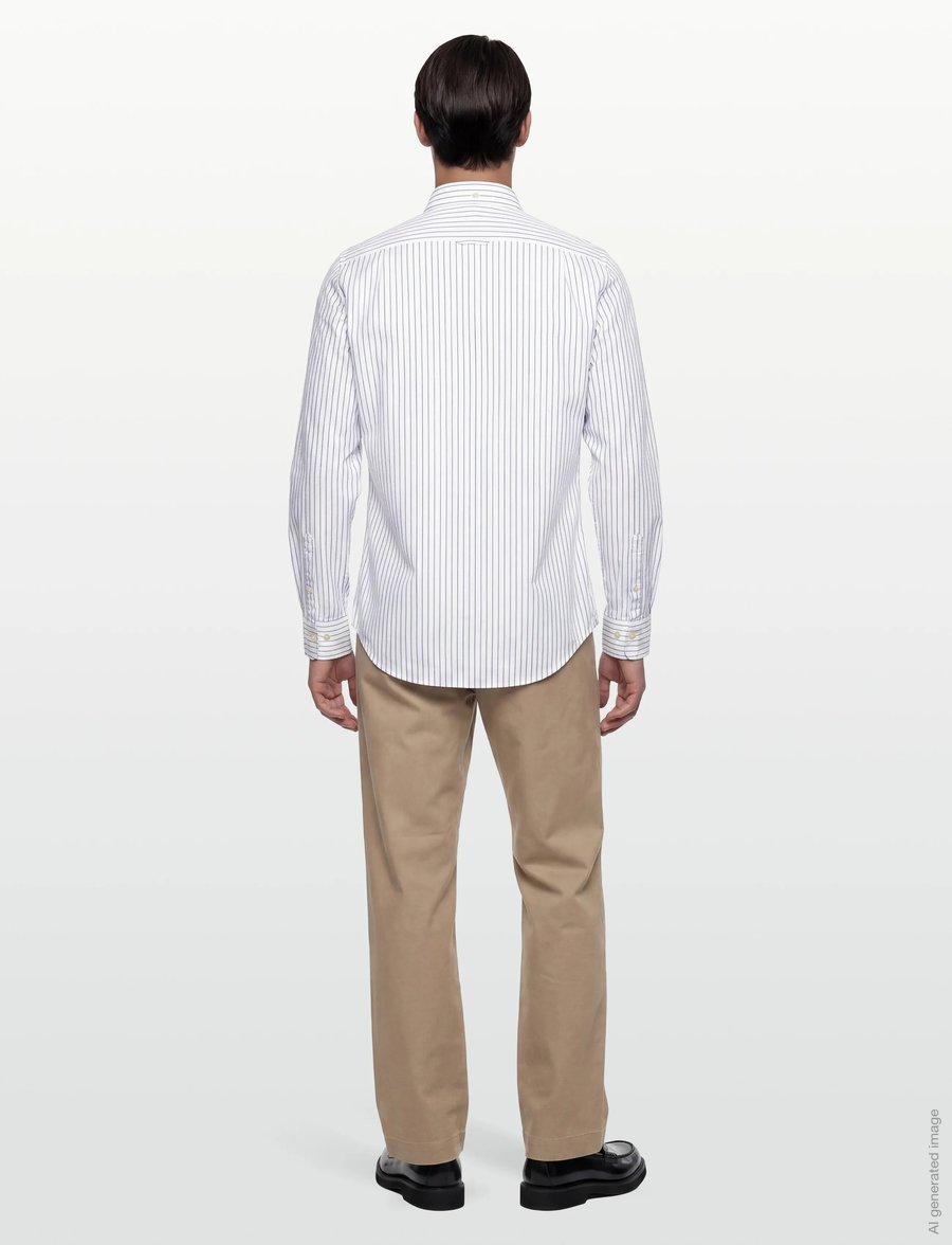 Gant - SLIM OXFORD STRETCH STRIPE SHIRT - chemises à rayures - white - 4