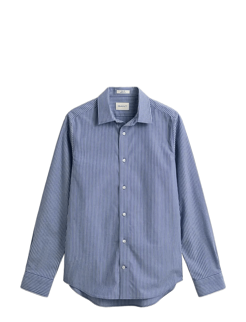 GANT - SLIM POPLIN STRETCH STRIPE SHIRT - strīpaini krekli - college blue - 1