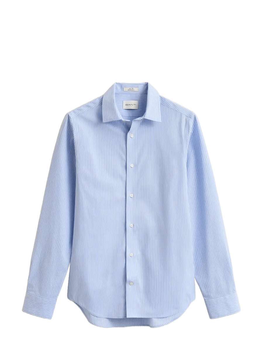 Gant - SLIM POPLIN STRETCH STRIPE SHIRT - stribede skjorter - lavender blue - 1