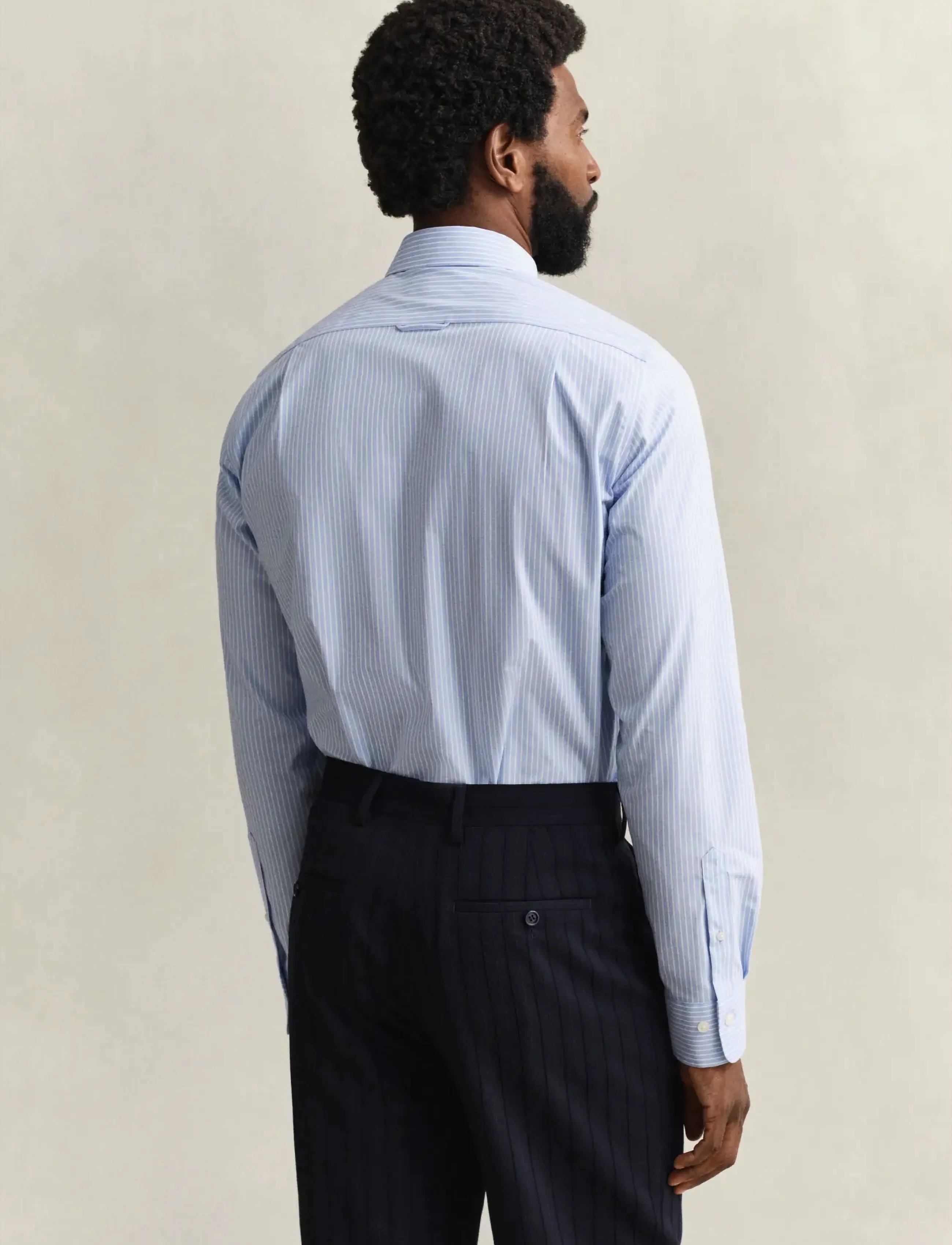 Gant - SLIM POPLIN STRETCH STRIPE SHIRT - stribede skjorter - lavender blue - 2