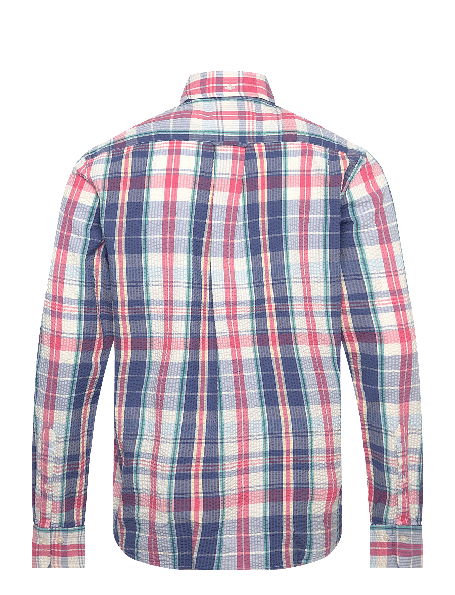 Gant - REG SEERSUCKER MADRAS SHIRT - casual hemden - vintage blue - 2