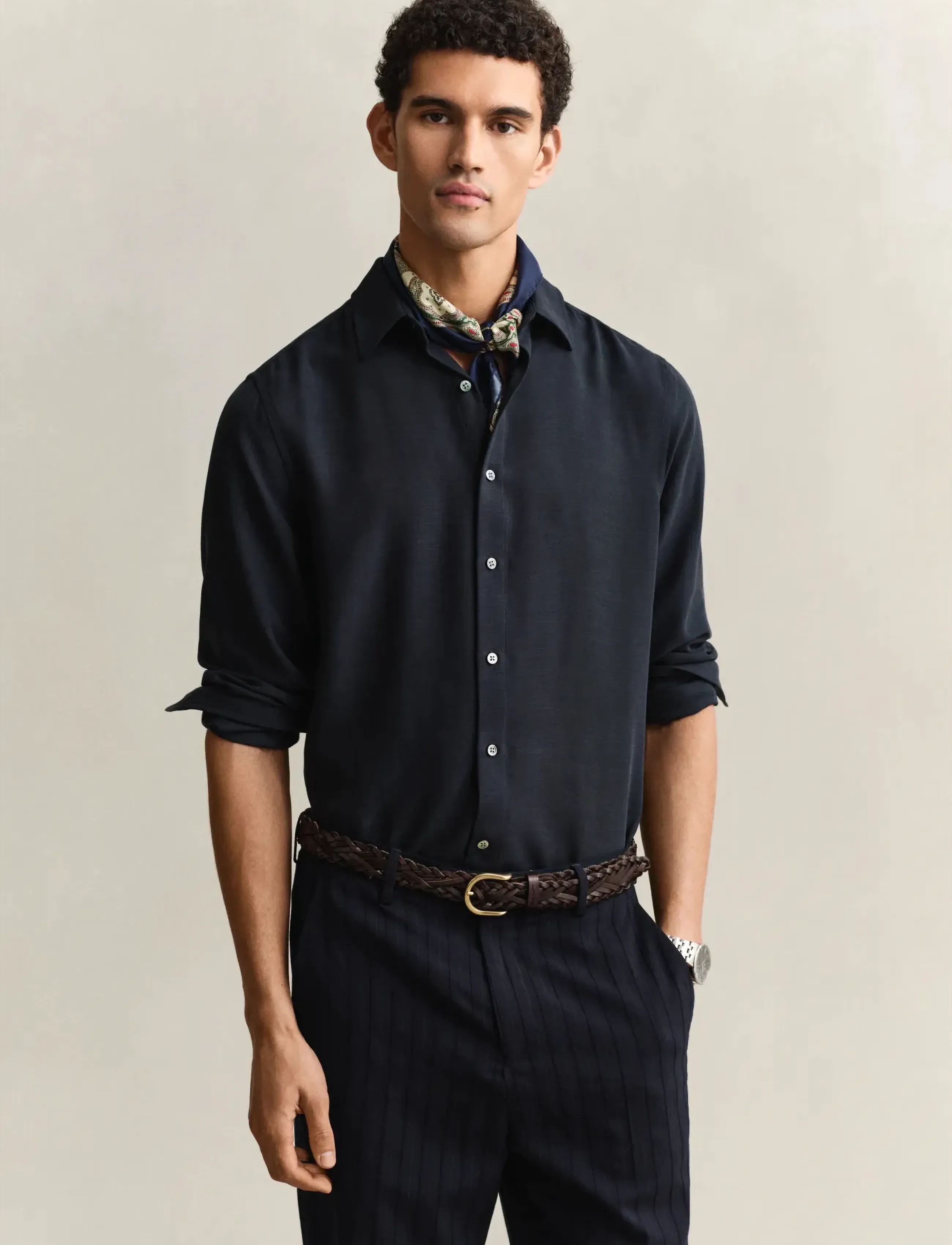 Gant REG LYOCELL SHIRT - Deals - EVENING BLUE / navy
