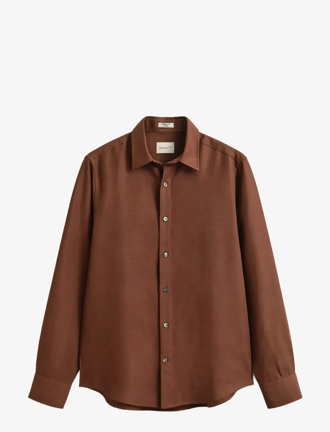 Gant - REG LYOCELL SHIRT - casual skjorter - mahogany brown - 1
