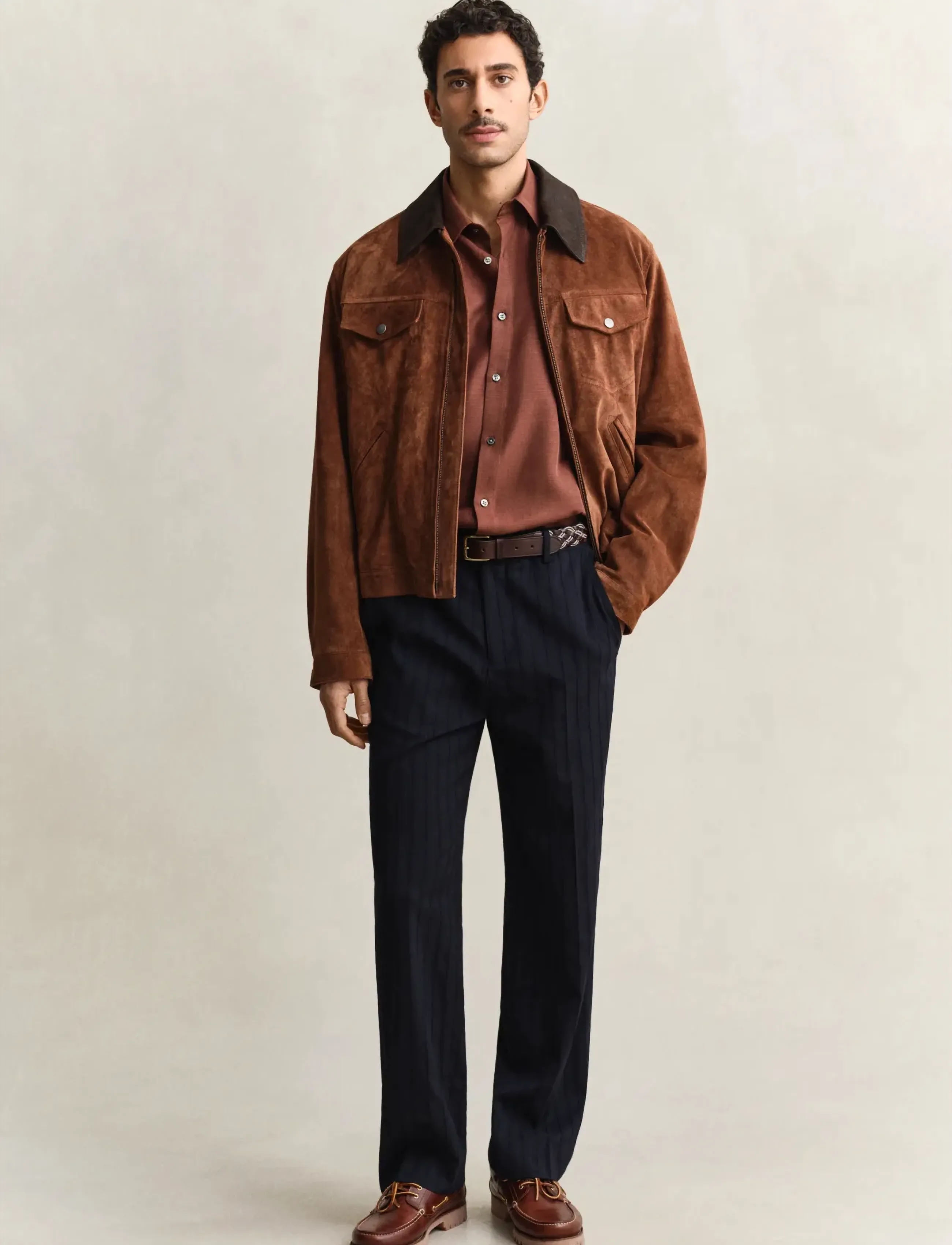 Gant - REG LYOCELL SHIRT - casual skjortor - mahogany brown - 4