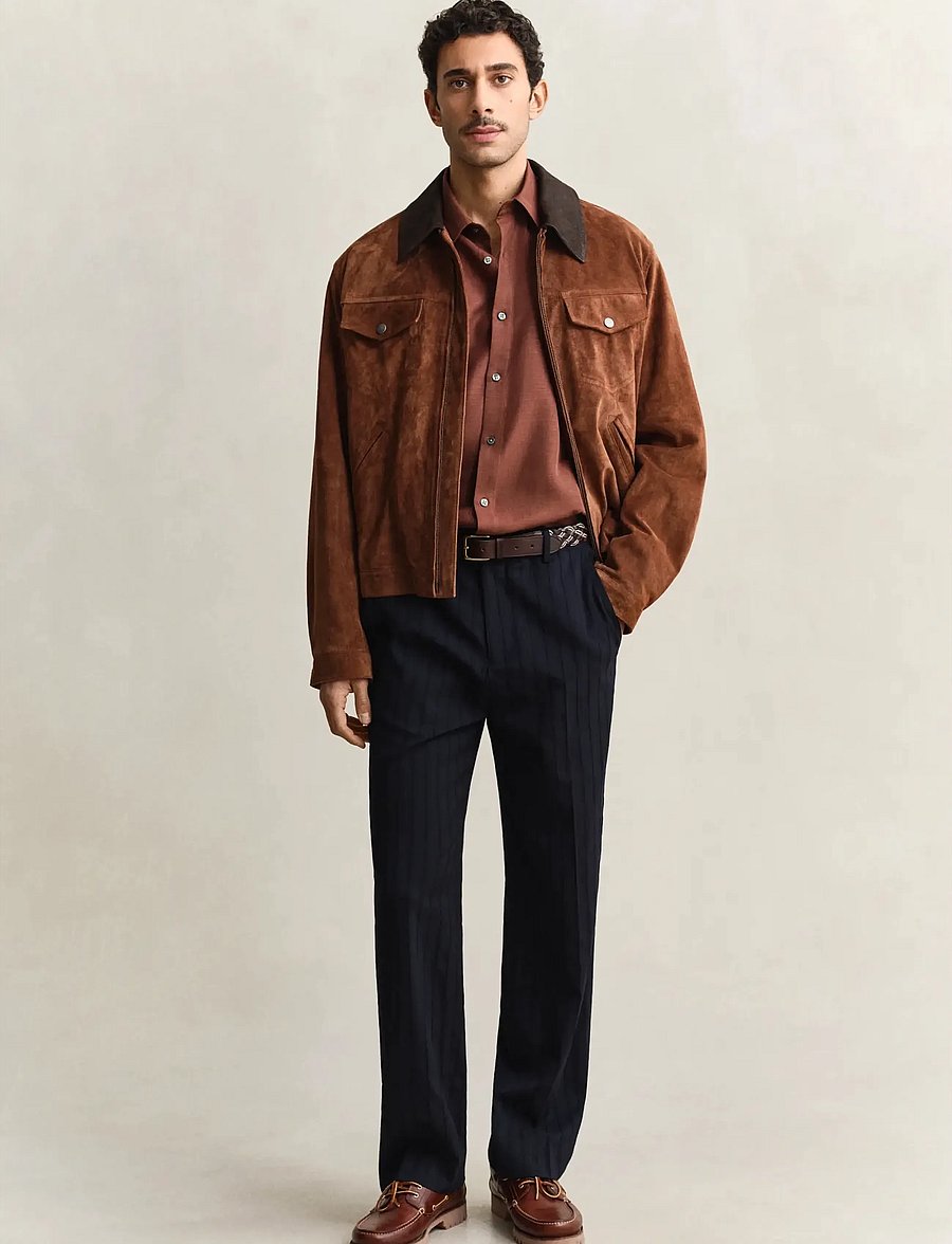 Gant - REG LYOCELL SHIRT - casual skjortor - mahogany brown - 4