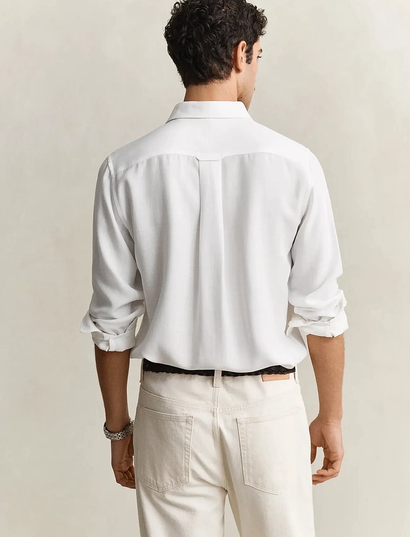 Gant - REG LYOCELL SHIRT - casual skjorter - white - 3
