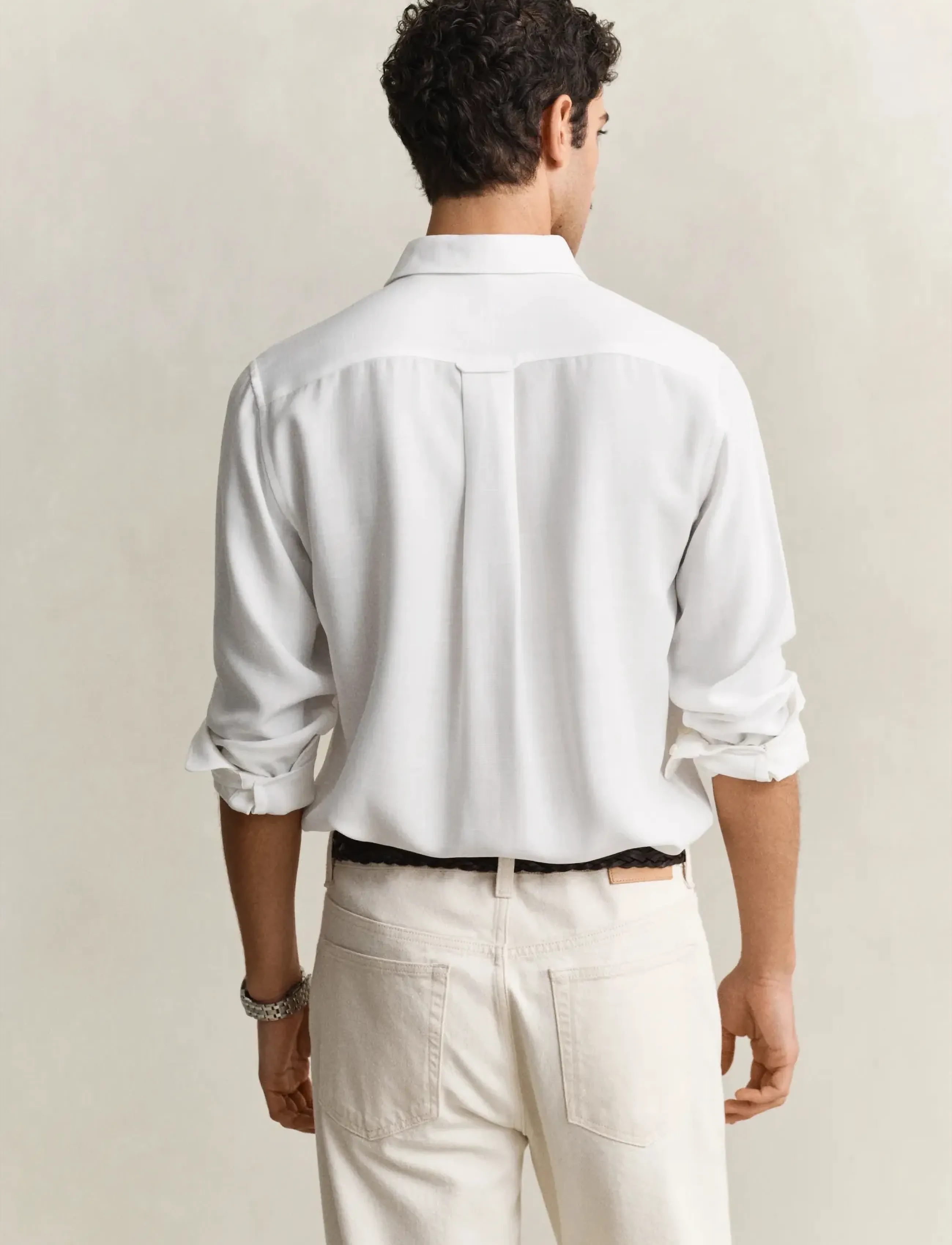 Gant - REG LYOCELL SHIRT - casual shirts - white - 3
